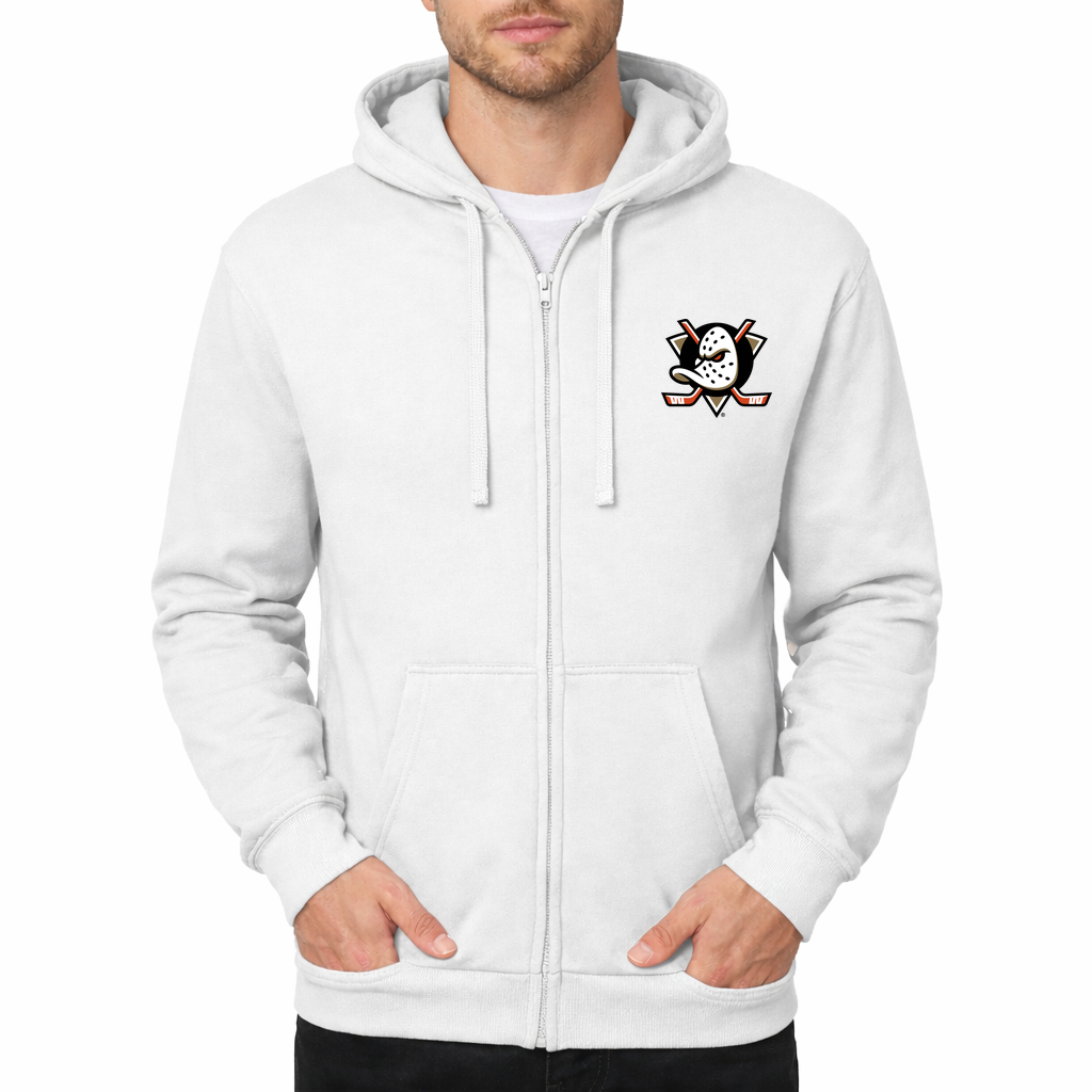 Men's Anaheim Ducks Zipper Hoodie - White