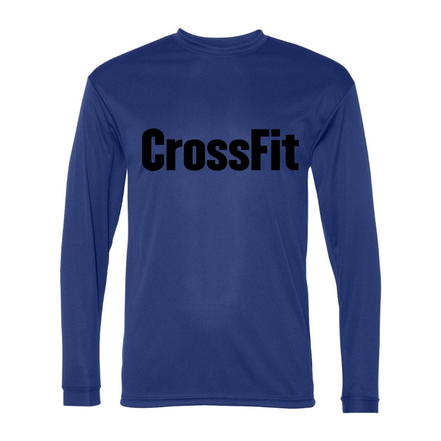 Men's CrossFit Polyester Long Sleeve T-Shirt - Royal Blue
