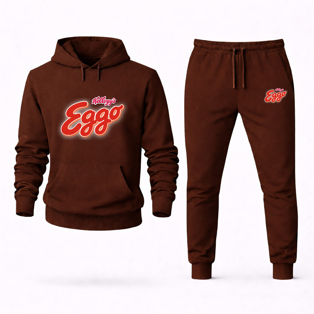 Eggo Hoodie and Joggers Set - Brown