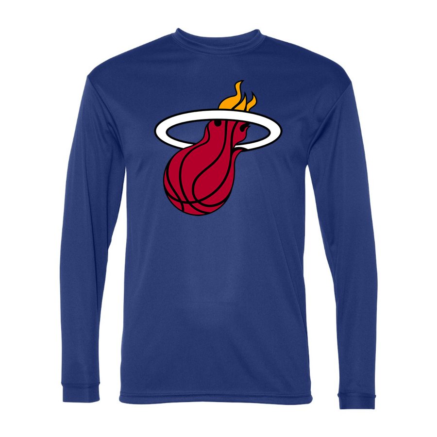 Men's Miami Heat Polyester Long Sleeve T-Shirt - Royal Blue