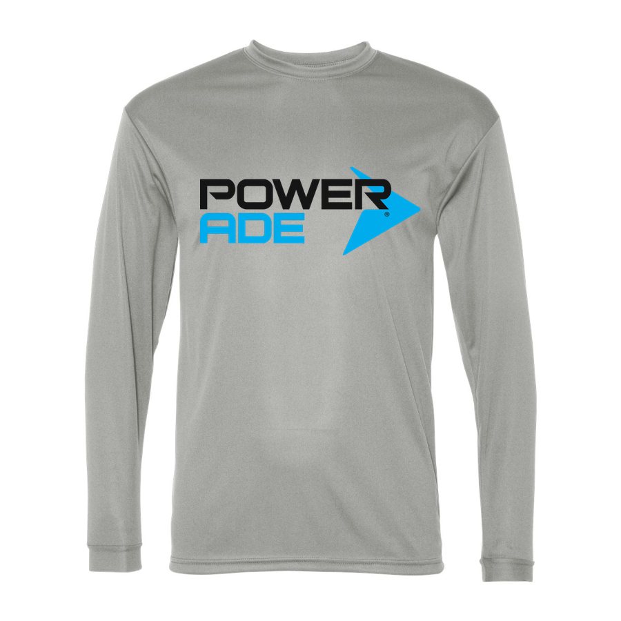 Men's Powerade Polyester Long Sleeve T-Shirt - Silver