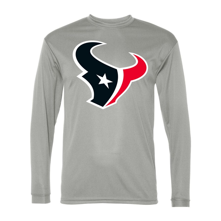Men's Houston Texans Polyester Long Sleeve T-Shirt - Silver