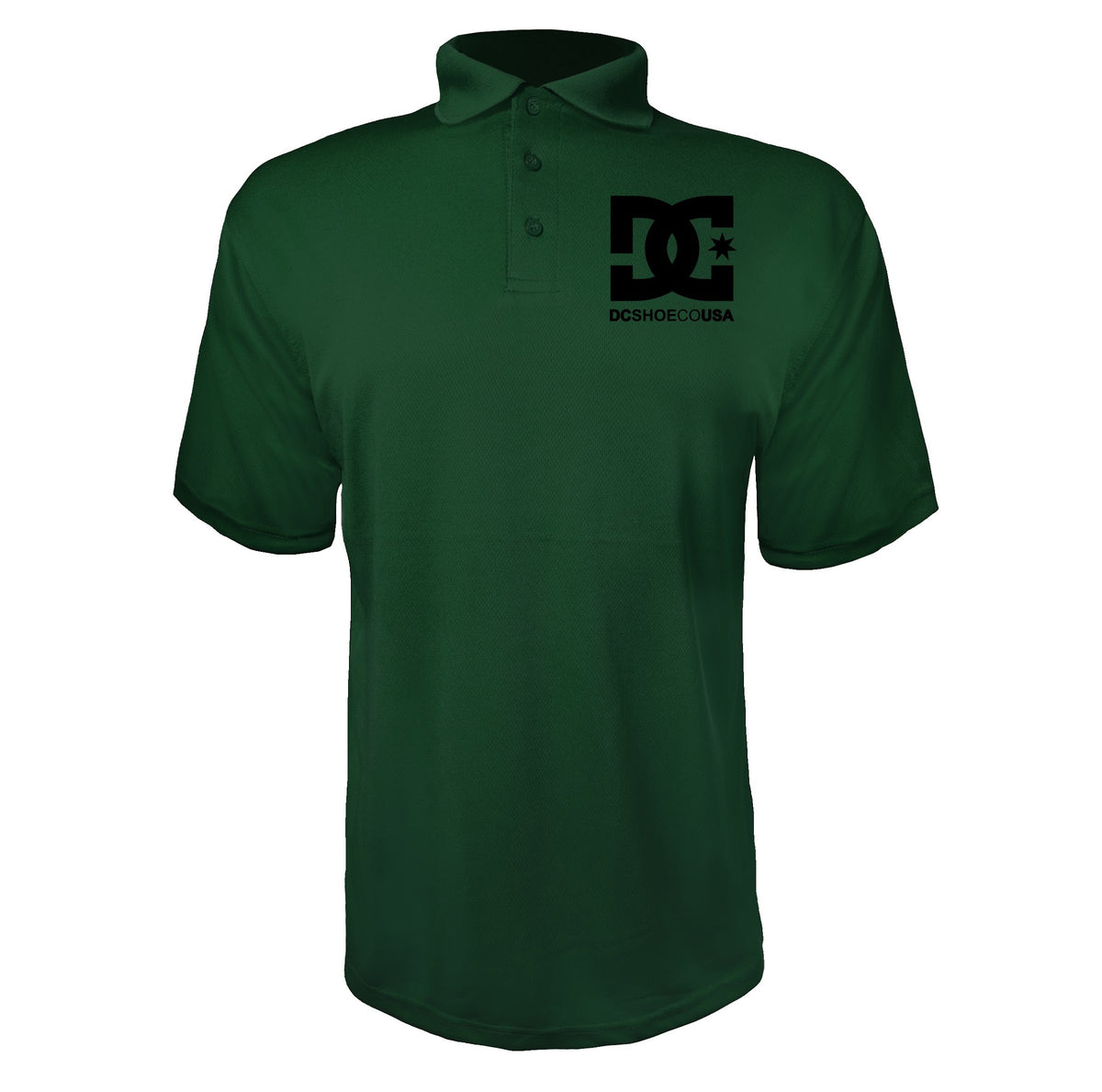 DC men's polyester polo in Green