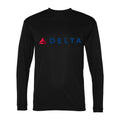 Men's Delta Airlines Polyester Long Sleeve T-Shirt - Black