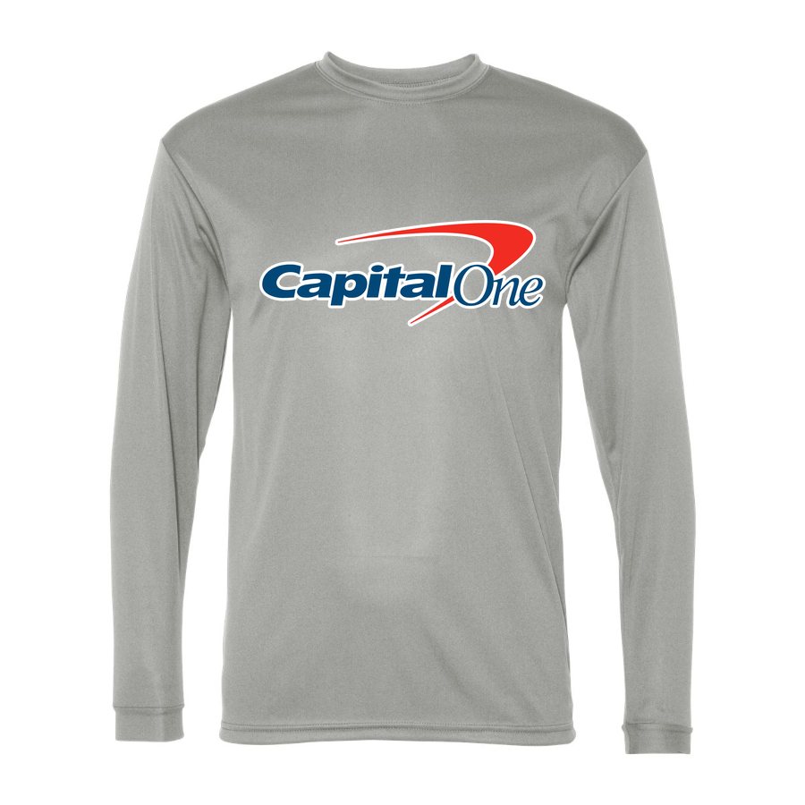 Men's Capital One Polyester Long Sleeve T-Shirt - Silver