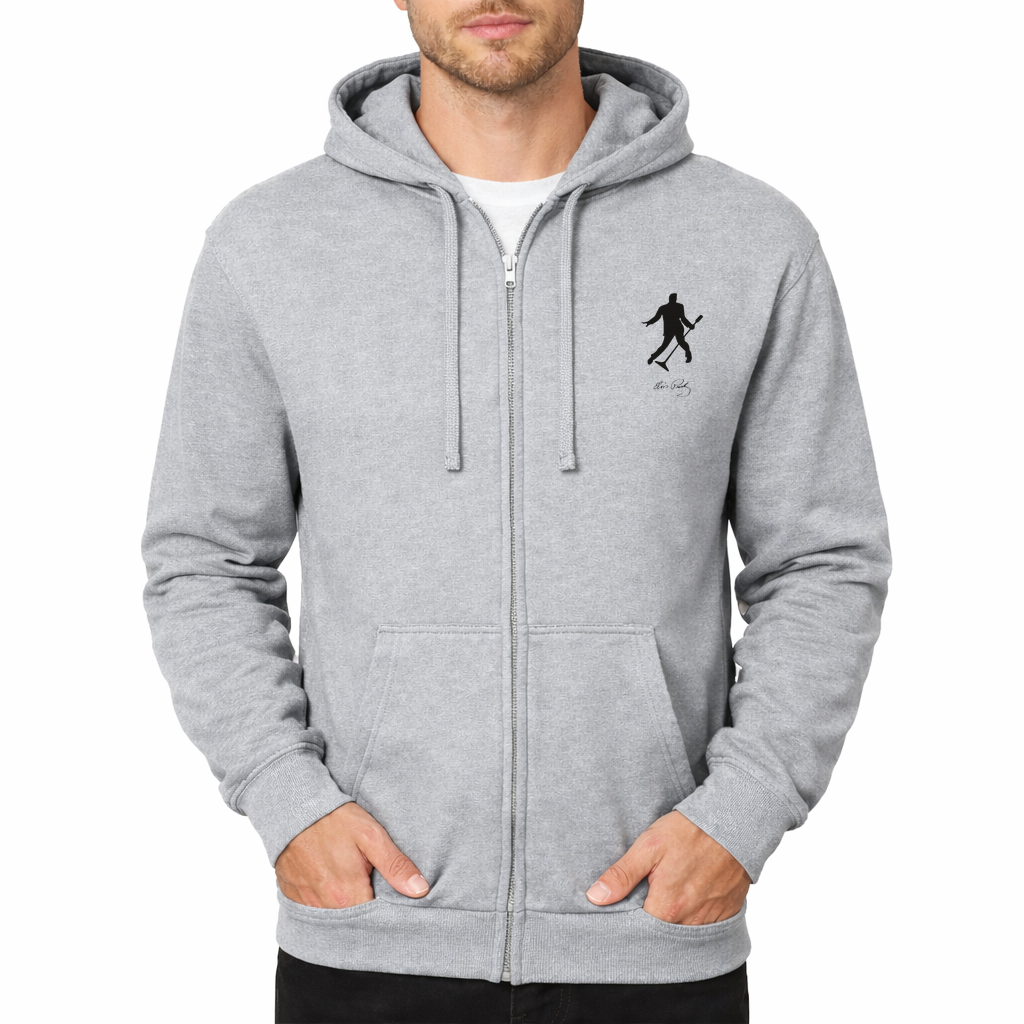 Elvis Presley Zipper Hoodie - Grey