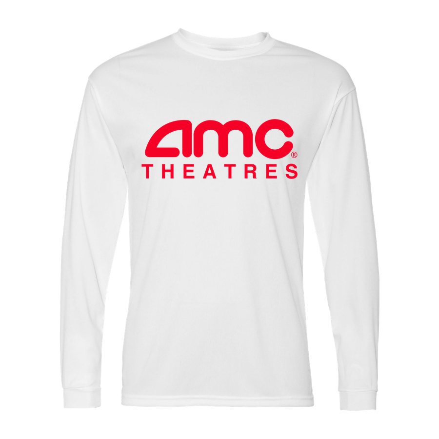 Men's AMC Theatres Polyester Long Sleeve T-Shirt - White