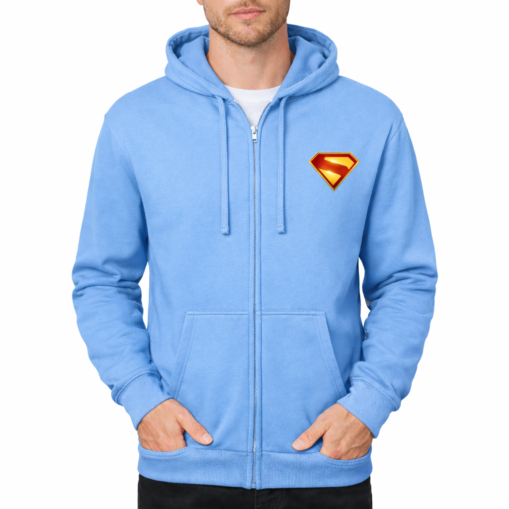 Superman Zipper Hoodie - Sky Blue