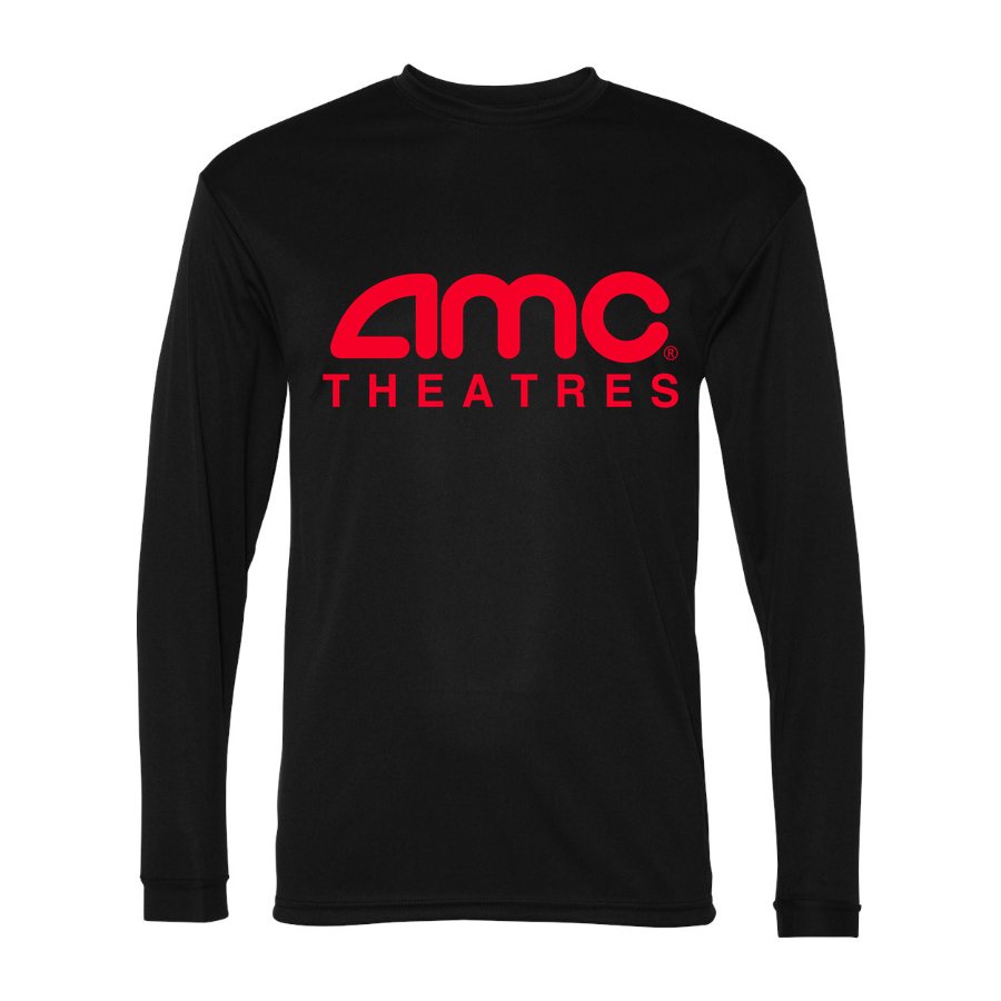 Men's AMC Theatres Polyester Long Sleeve T-Shirt - Black