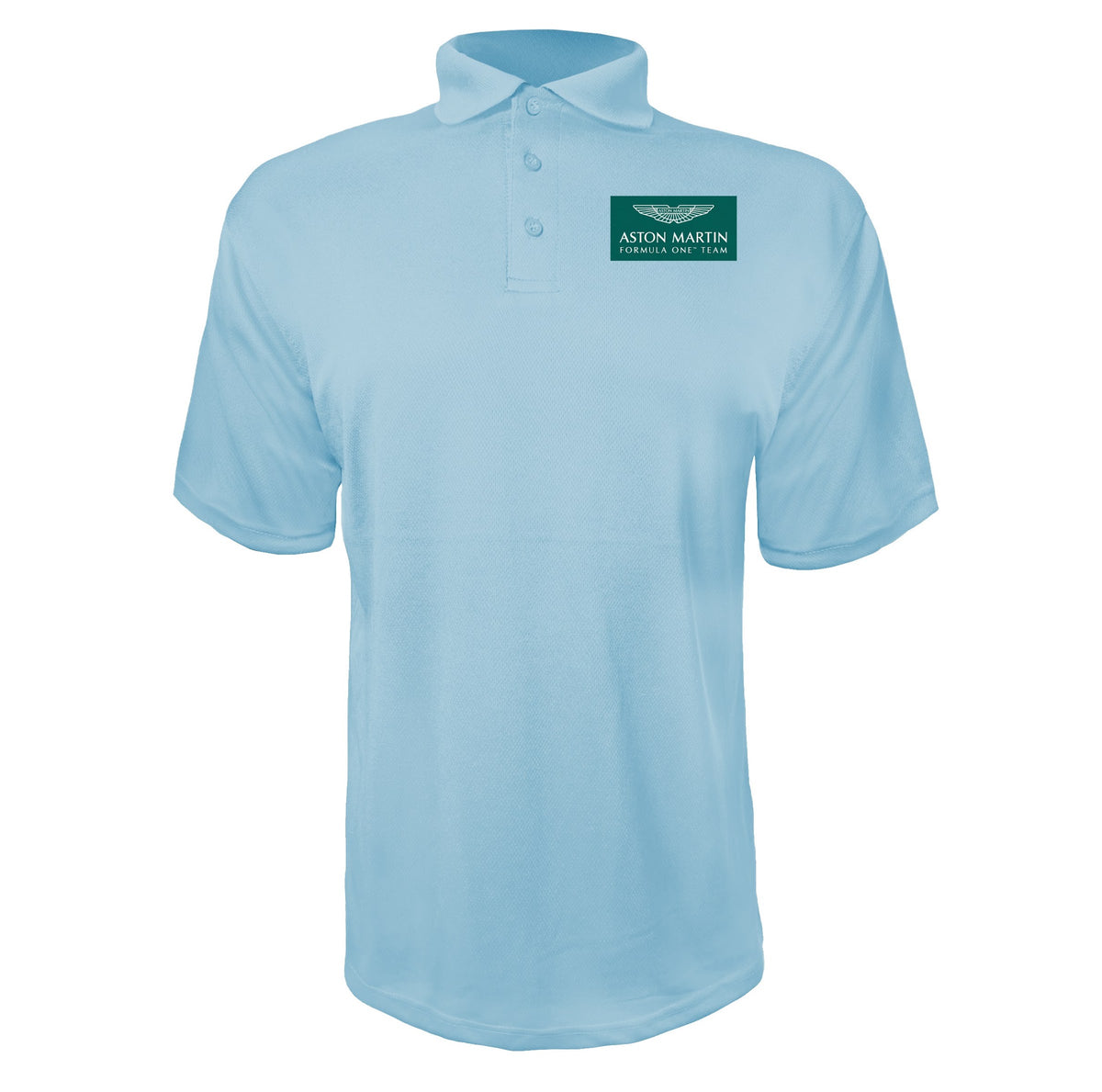 Aston Martin Formula One Team Sky Blue polyester polo