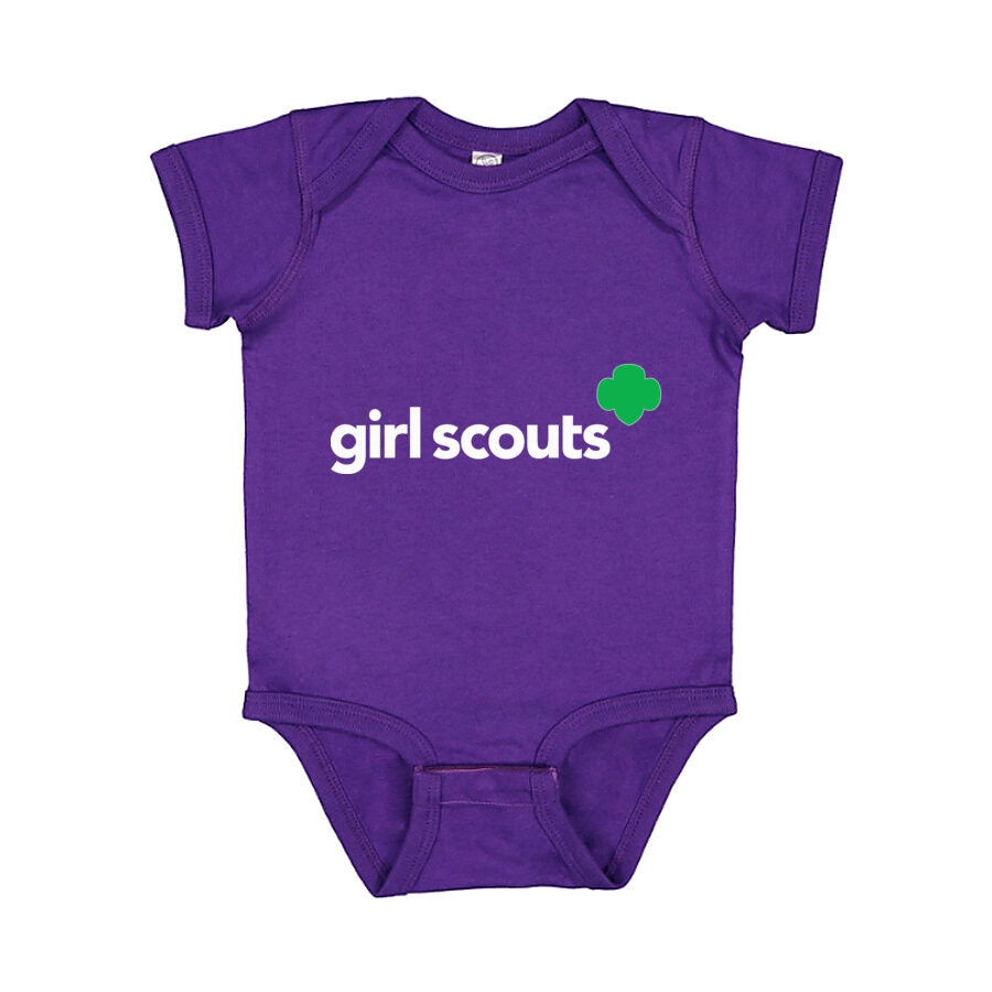 Girl Scouts White Logo Baby Romper Onesie - Purple