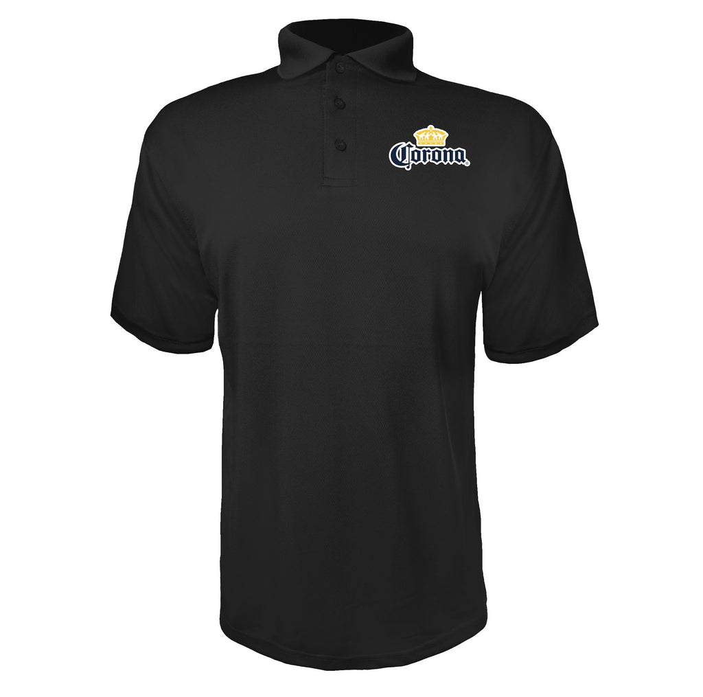 Corona men's polyester polo in Black