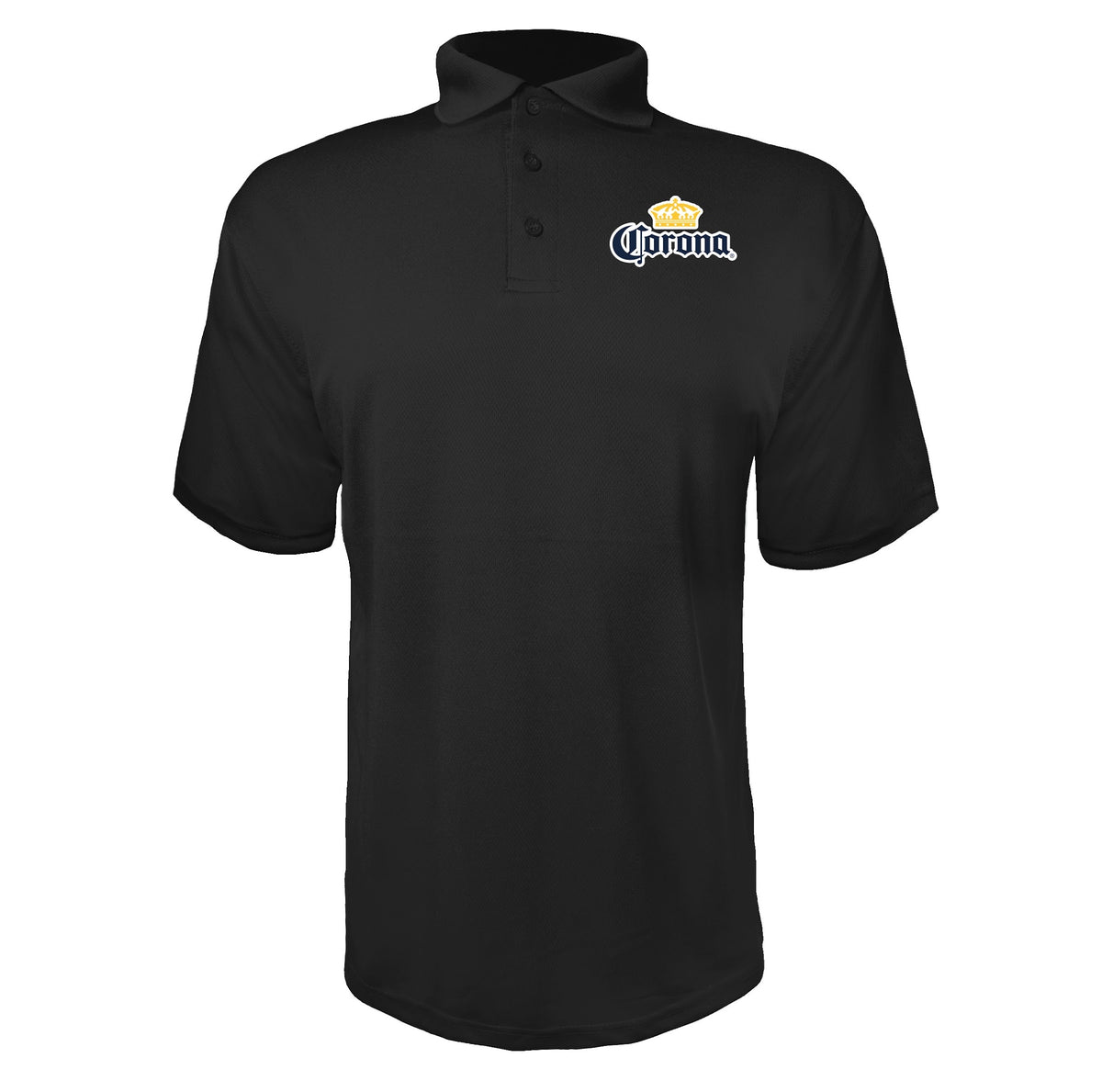 Corona men's polyester polo in Black