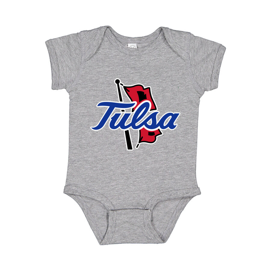 Tulsa Golden Hurricane Baby Romper Onesie - Gray