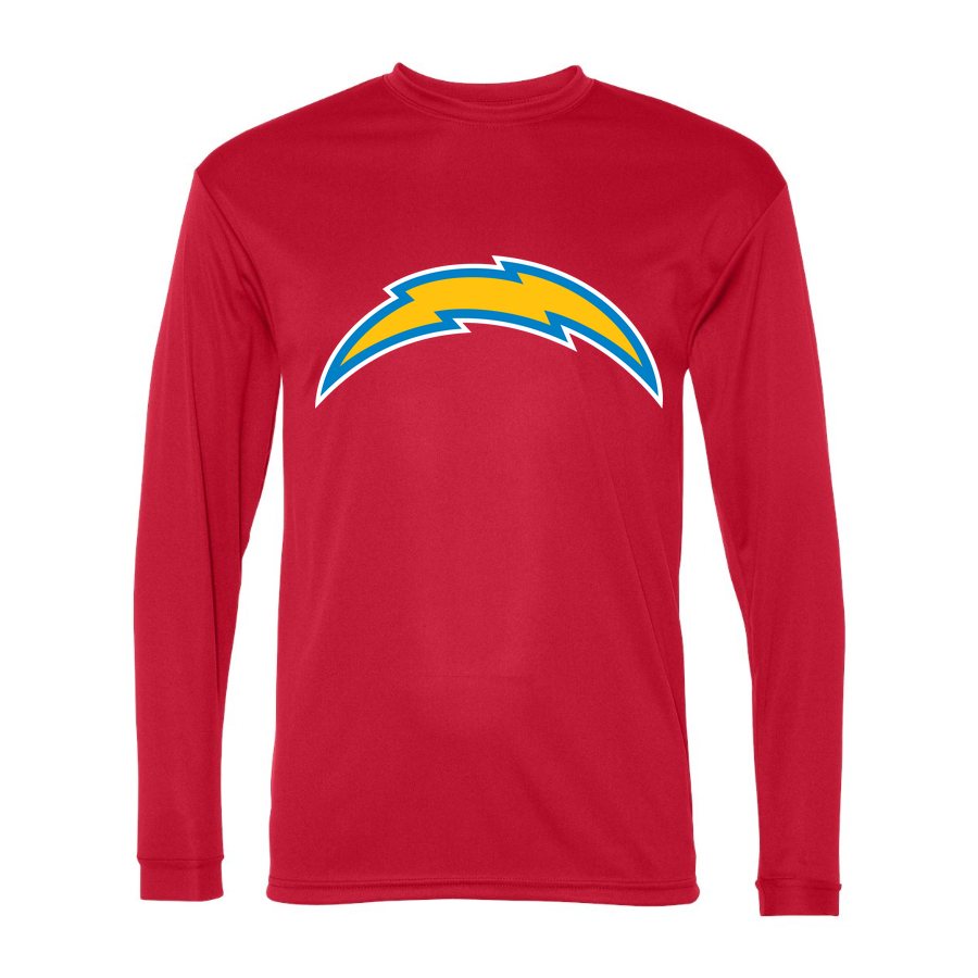 Men's Los Angeles Chargers Polyester Long Sleeve T-Shirt - Red