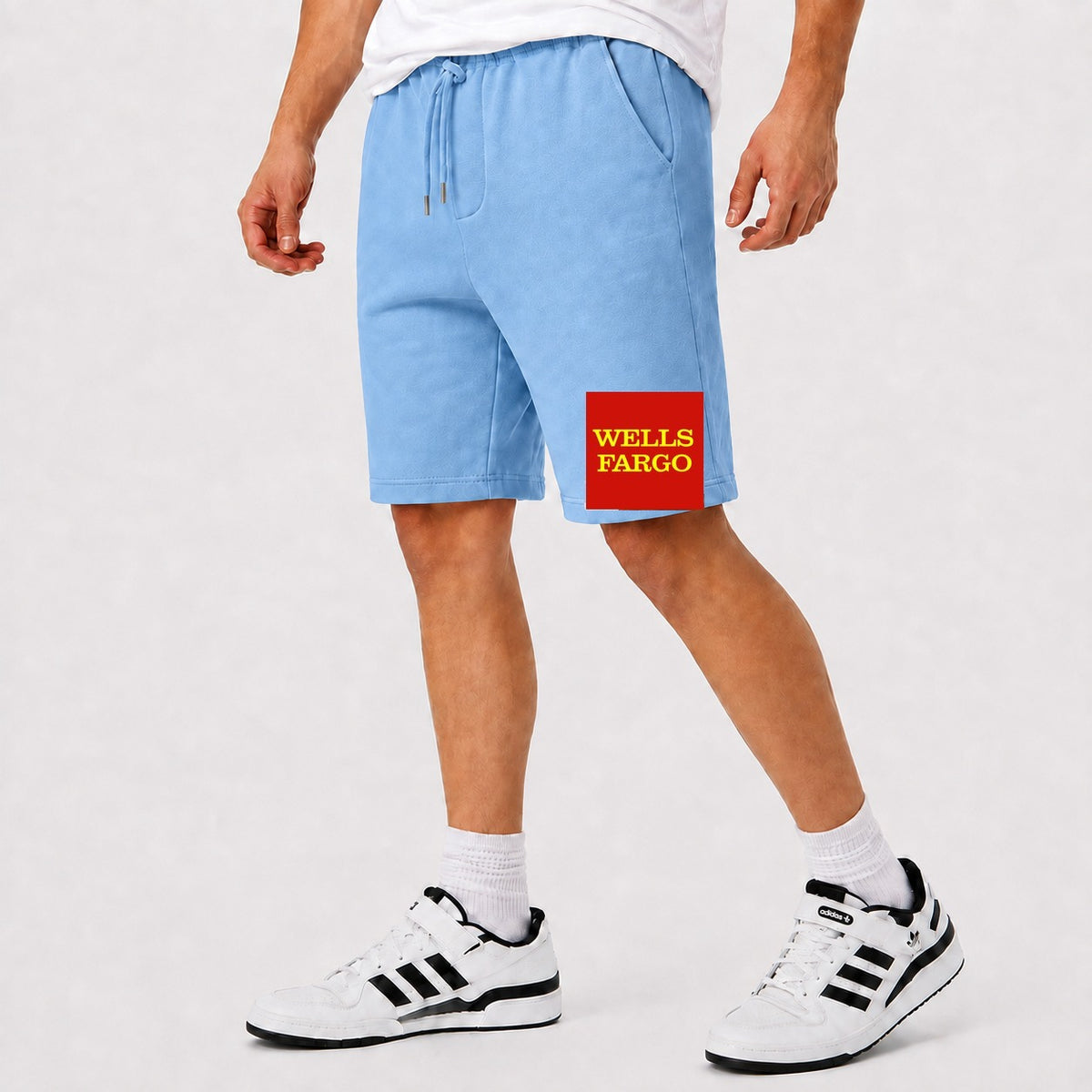 Men's Wells Fargo Cotton Shorts - Sky Blue