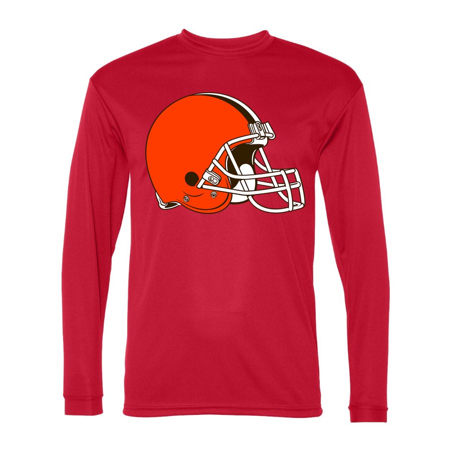 Men's Cleveland Browns Polyester Long Sleeve T-Shirt - Red