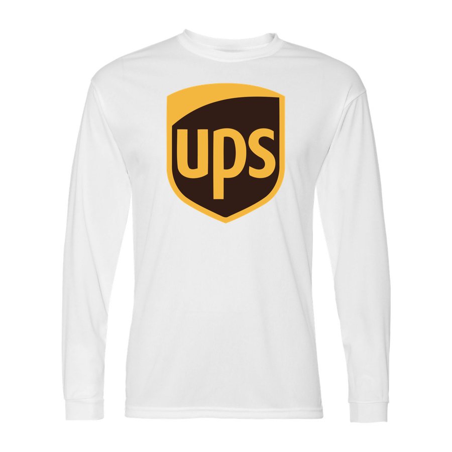 Men's UPS Polyester Long Sleeve T-Shirt - White