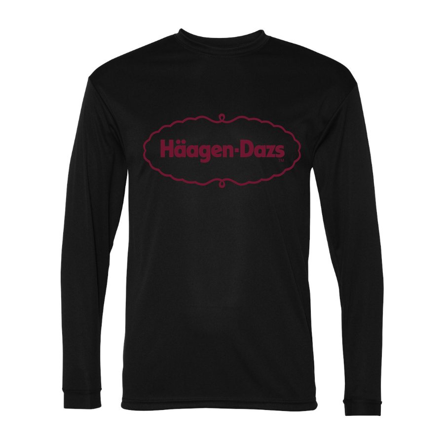 Men's Haagen Datz food Polyester Long Sleeve T-Shirt - Black
