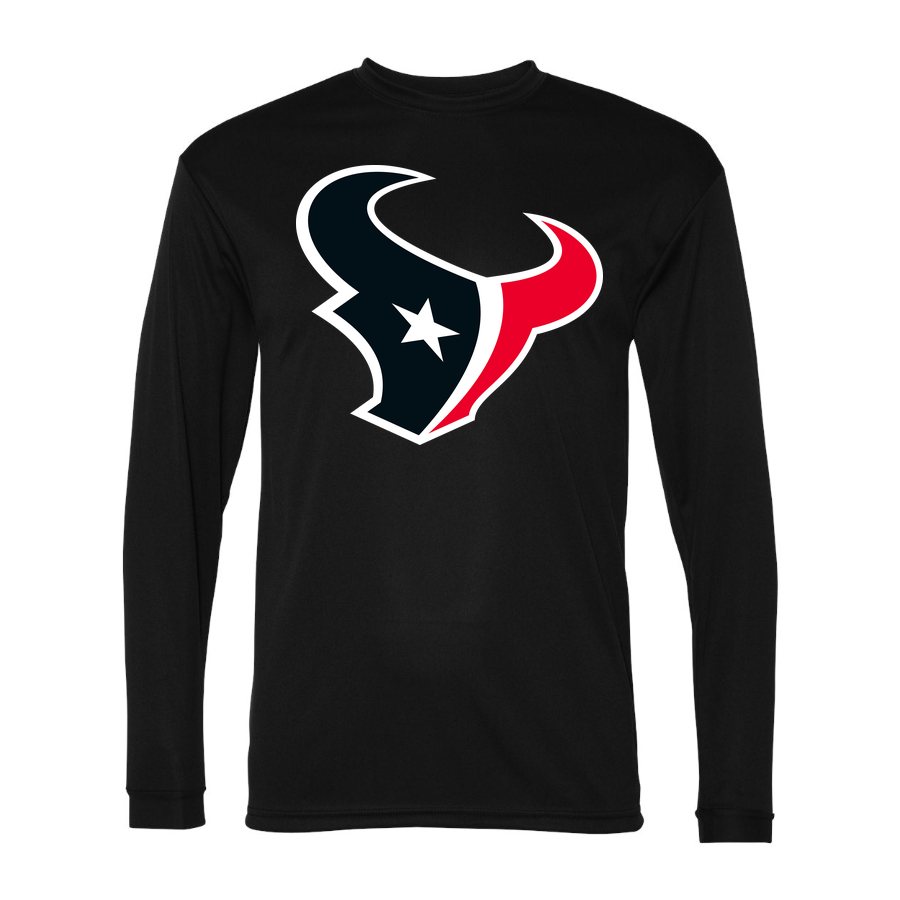 Men's Houston Texans Polyester Long Sleeve T-Shirt - Black