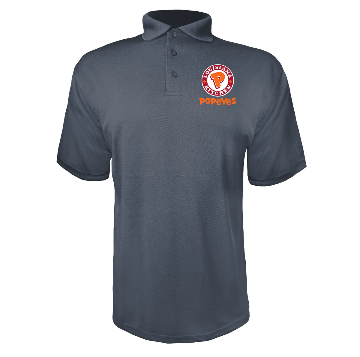 Popeyes Louisiana Kitchen men's polyester polo in Charcoal