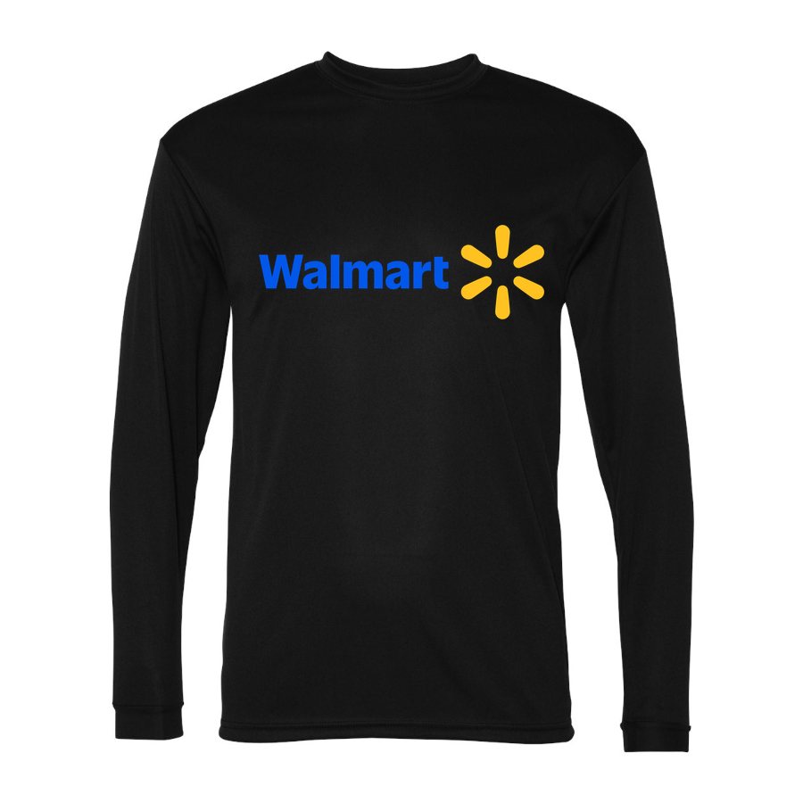 Men's Walmart Polyester Long Sleeve T-Shirt - Black