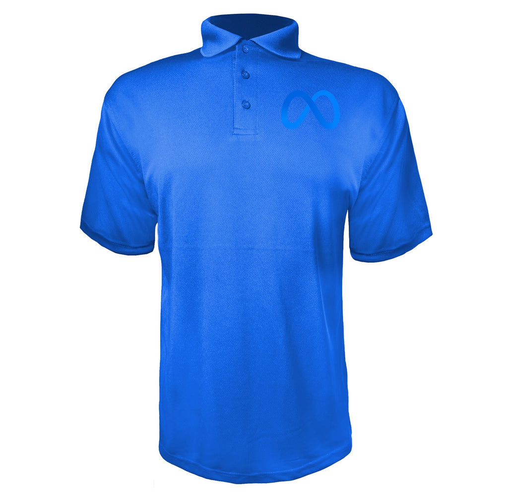 Meta men's polyester polo in Blue
