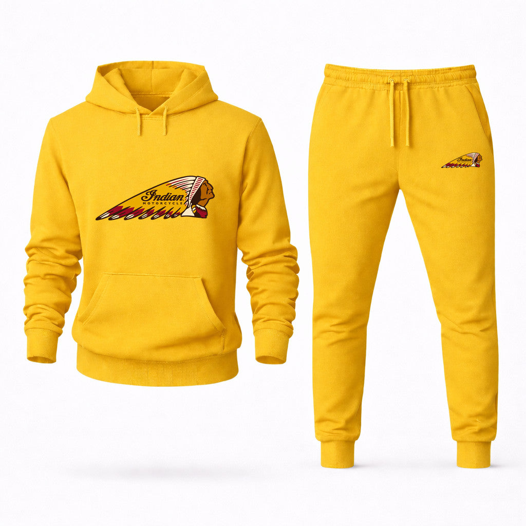 Indian Motorcycle Hoodie and Joggers Set - Yellow