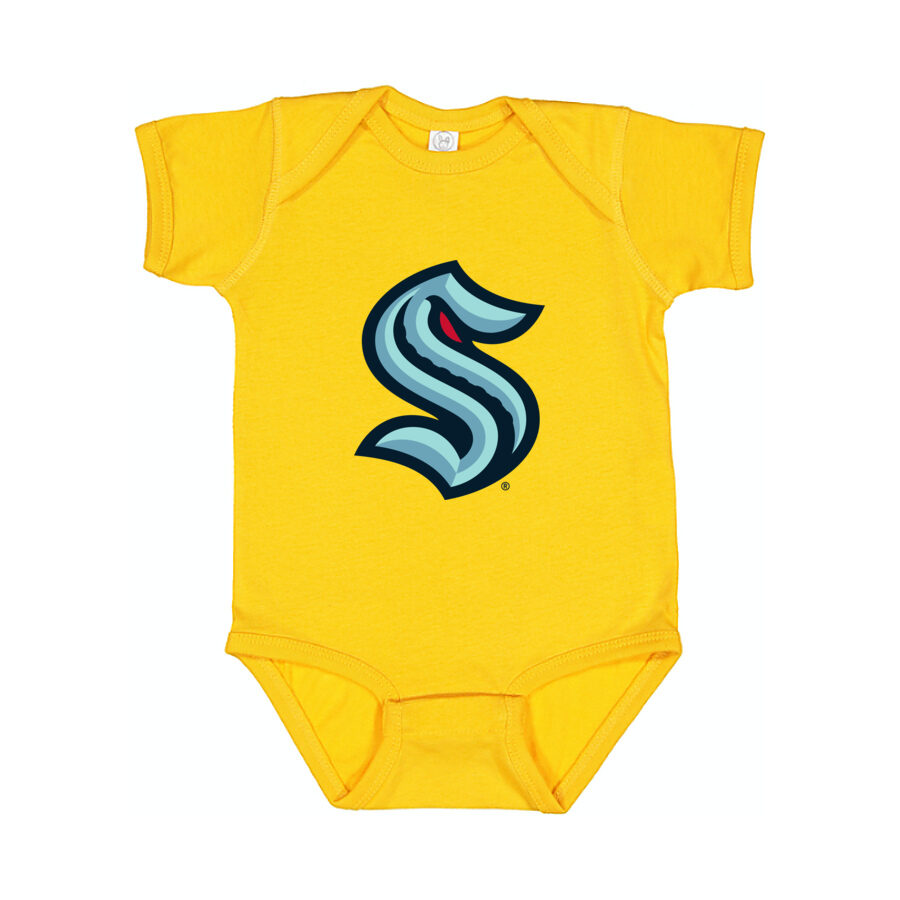 Seattle Kraken Baby Romper Onesie - Yellow