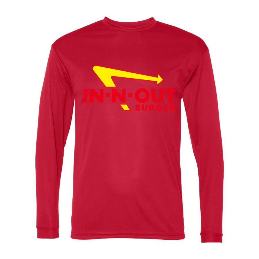 Men's In N Out Burger Polyester Long Sleeve T-Shirt - Red