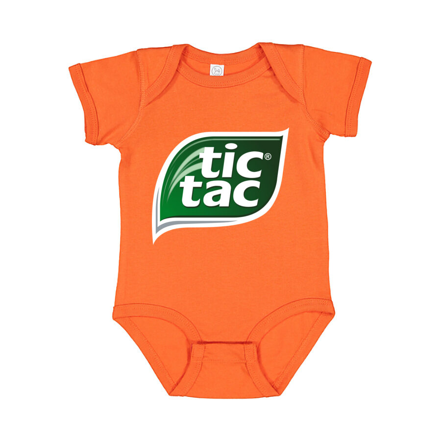 Tic Tac Baby Romper Onesie - Orange