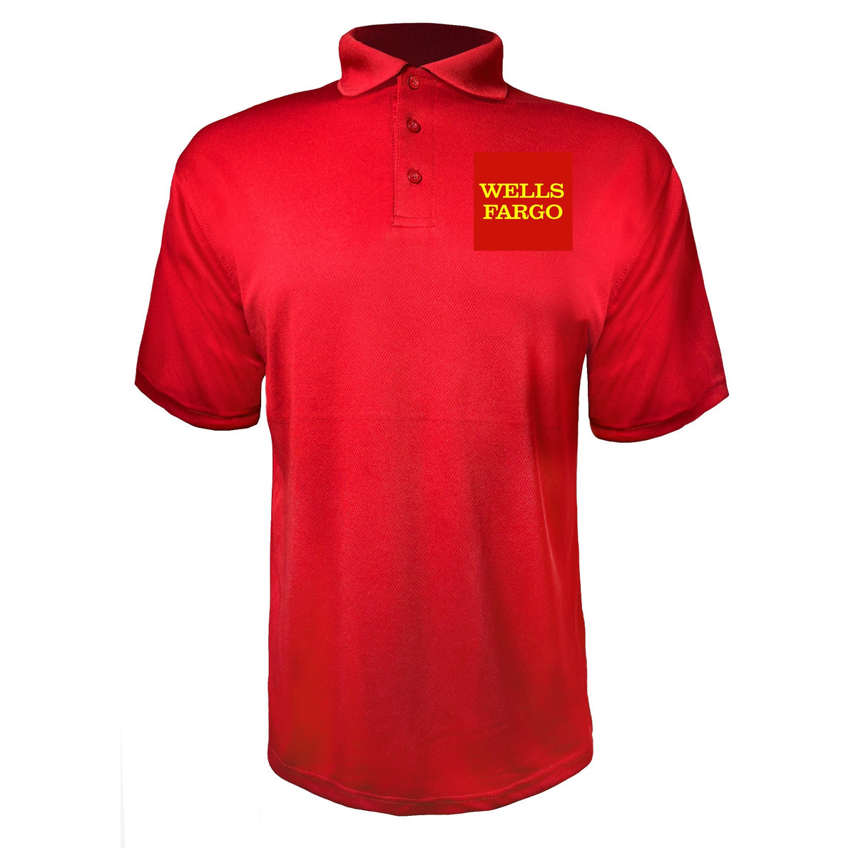 Wells Fargo men's polyester polo in Red