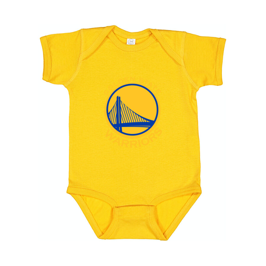 Golden State Warriors Yellow Logo Baby Romper Onesie - Yellow