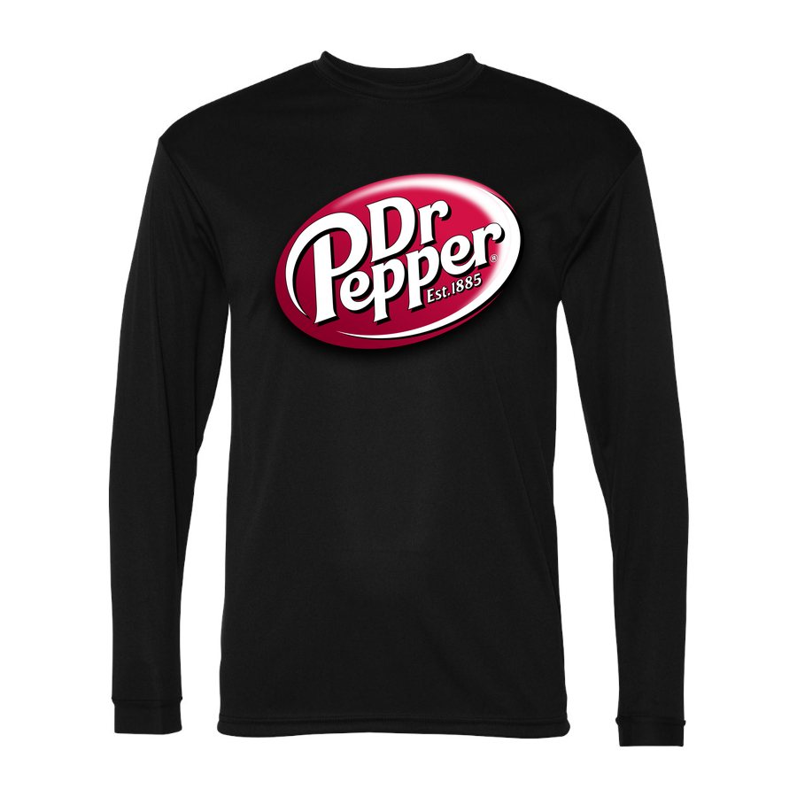 Men's Dr Pepper Polyester Long Sleeve T-Shirt - Black
