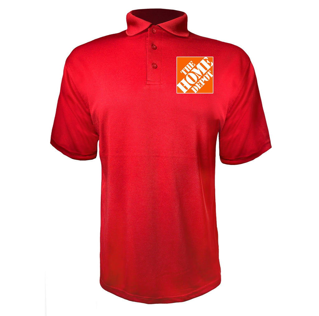 The Home Depot men's polyester polo in Red