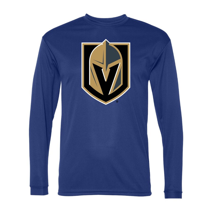 Men's Vegas Golden Knights Polyester Long Sleeve T-Shirt - Royal Blue
