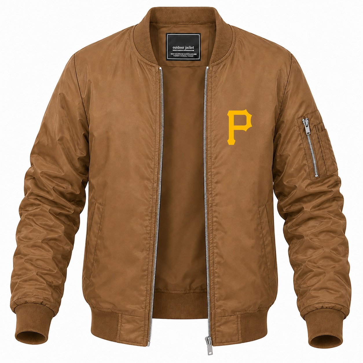 Men's Pittsburgh Pirates Lightweight Bomber Jacket - Brown