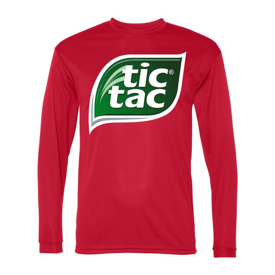 Men's Tic Tac Polyester Long Sleeve T-Shirt - Red