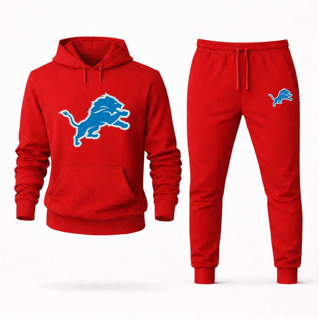 Detroit Lions Hoodie and Joggers Set - Red