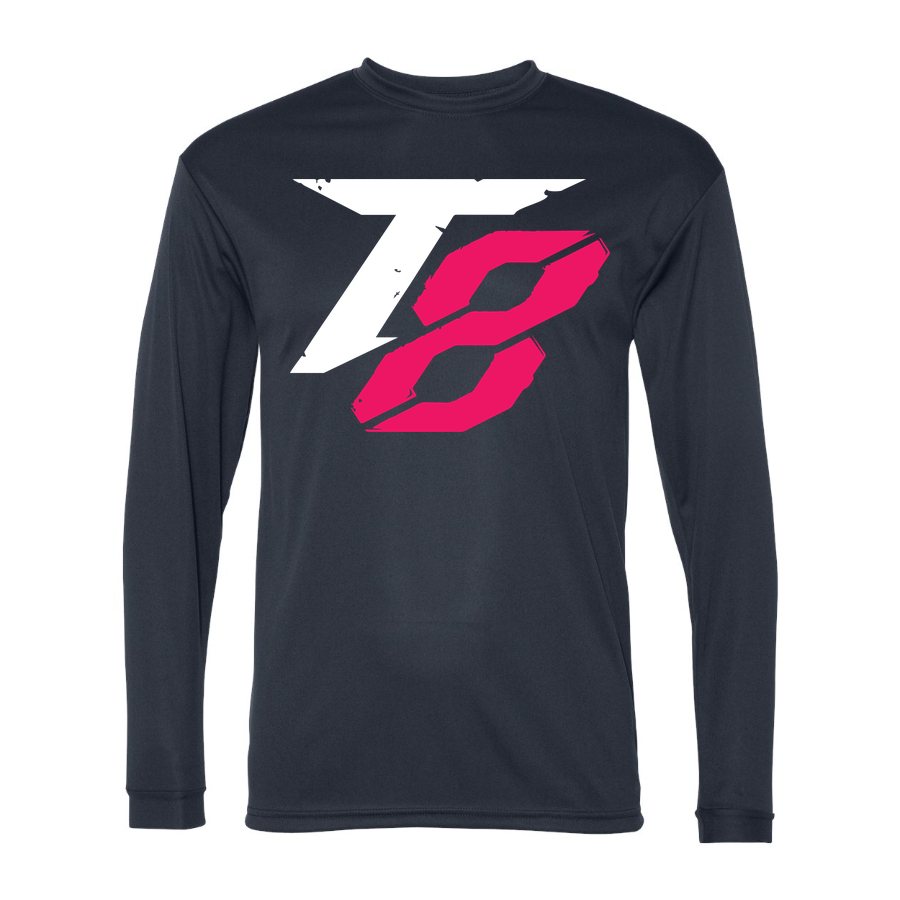 Men's Tekken 8 White Polyester Long Sleeve T-Shirt - Navy