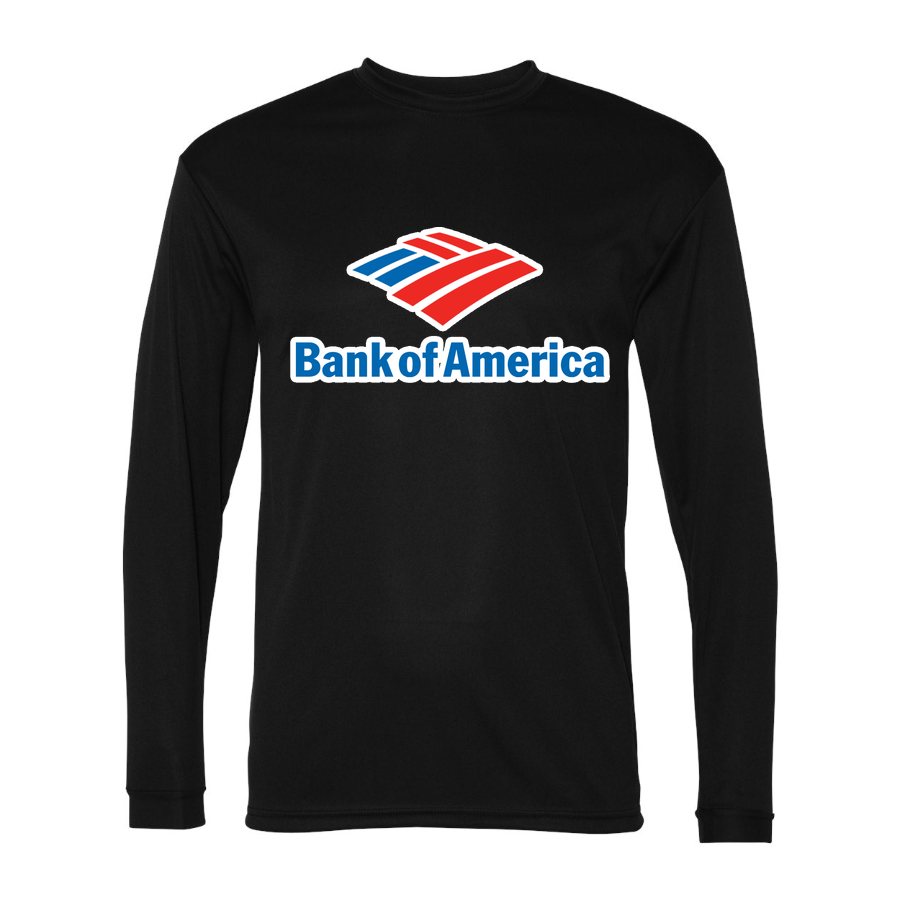 Men's Bank of America Polyester Long Sleeve T-Shirt - Black