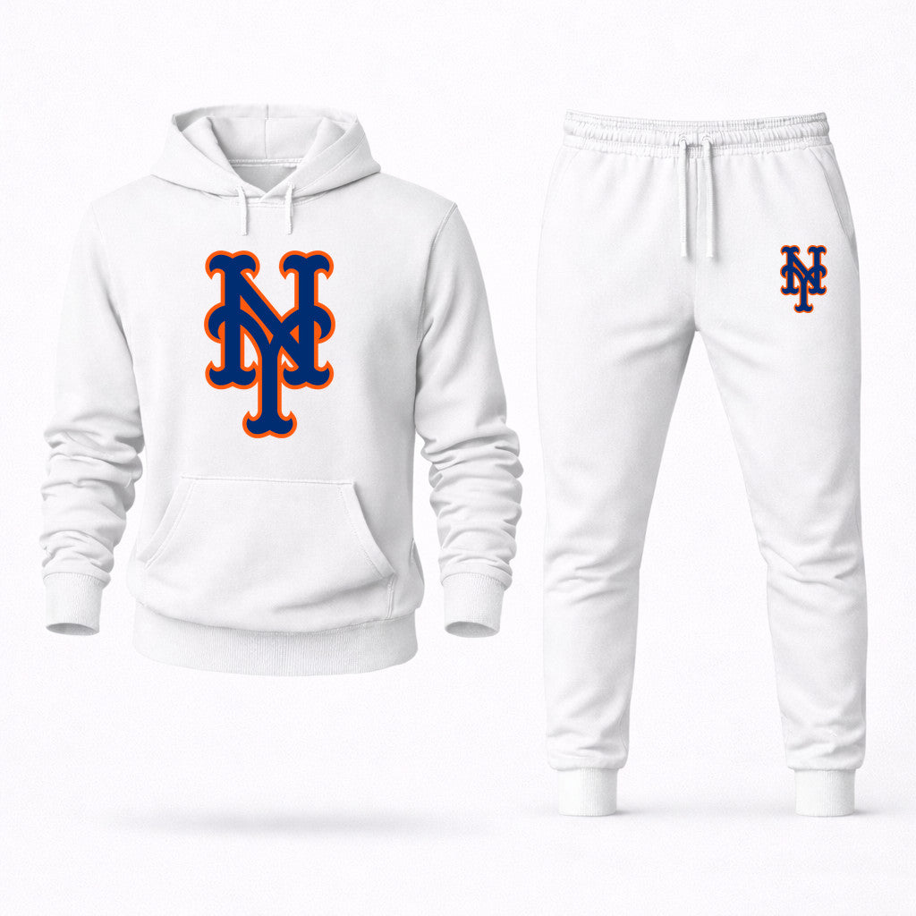 New York Mets Hoodie and Joggers Set - White