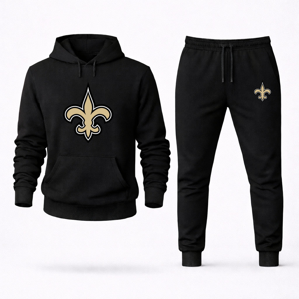 New Orleans Saints Hoodie and Joggers Set - Black