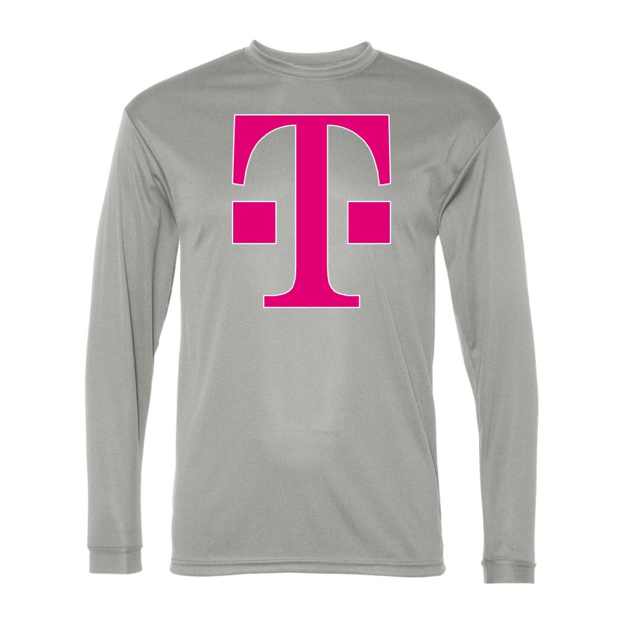 Men's T Mobile Polyester Long Sleeve T-Shirt - Silver