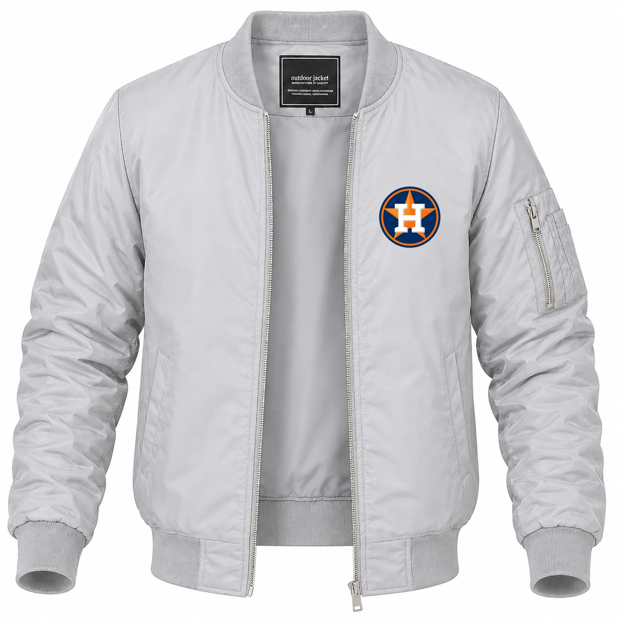 Men's Houston Astros Lightweight Bomber Jacket - Gray