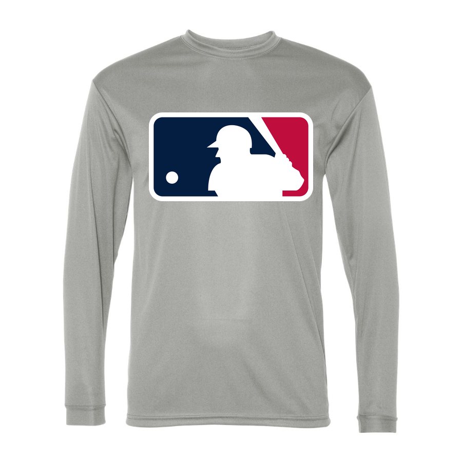 Men's Major League Baseball Polyester Long Sleeve T-Shirt - Silver