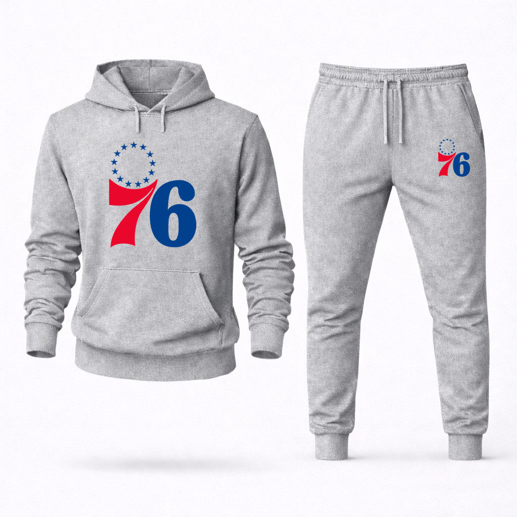 Philadelphia 76ers Hoodie and Joggers Set - Grey