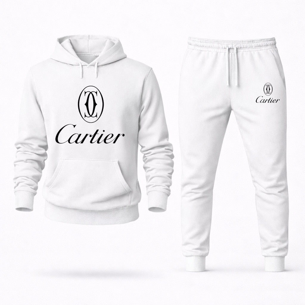 Cartier Black Hoodie and Joggers Set - White