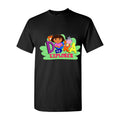 Men's Dora the Explorer Logo PNG 001 Cotton T-Shirt - Black