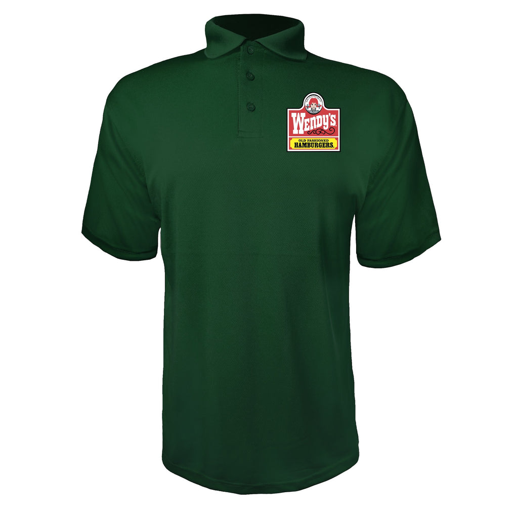 Wendys men's polyester polo in Green